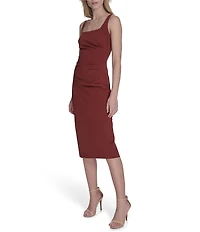 Vince Camuto Square Neckline Sleeveless Midi Sheath Dress