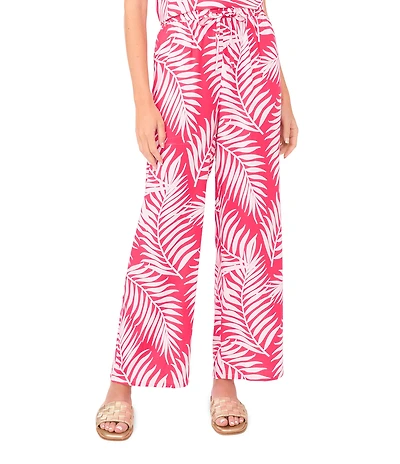 Vince Camuto Straight Leg Elastic Waist Printed Pants