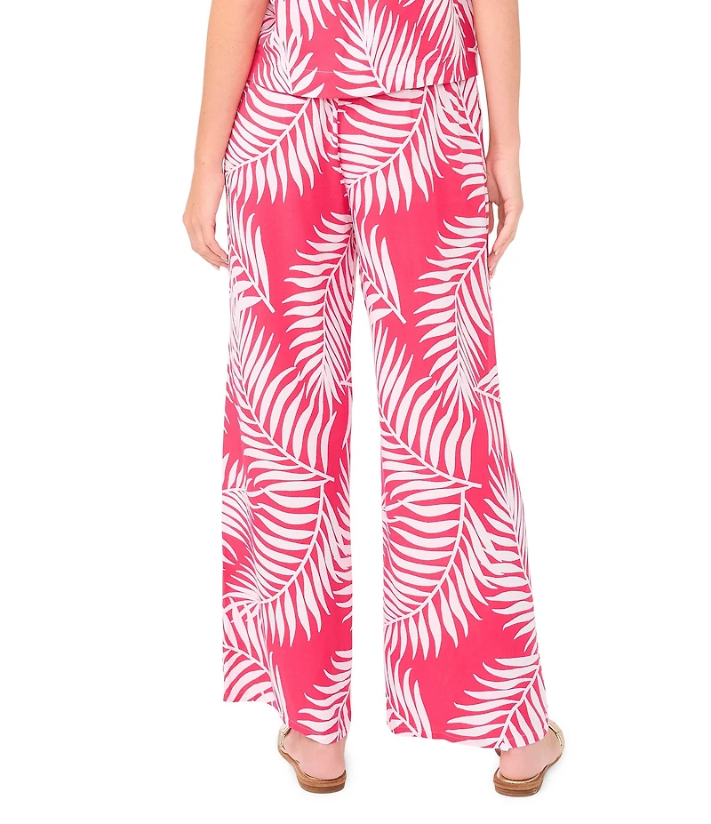 Vince Camuto Straight Leg Elastic Waist Printed Pants