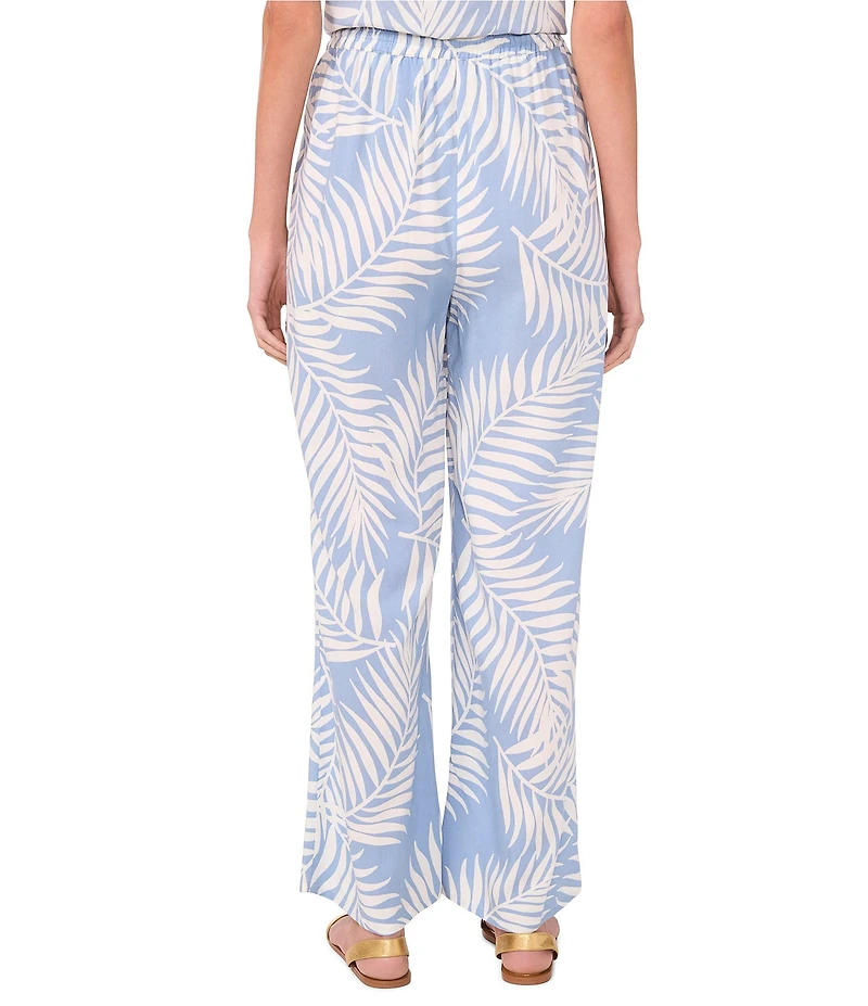 Vince Camuto Straight Leg Elastic Waist Printed Pants