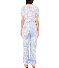 Vince Camuto Straight Leg Elastic Waist Printed Pants