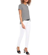 Vince Camuto Striped Crew Neck Short Sleeve Knit Tee Shirt