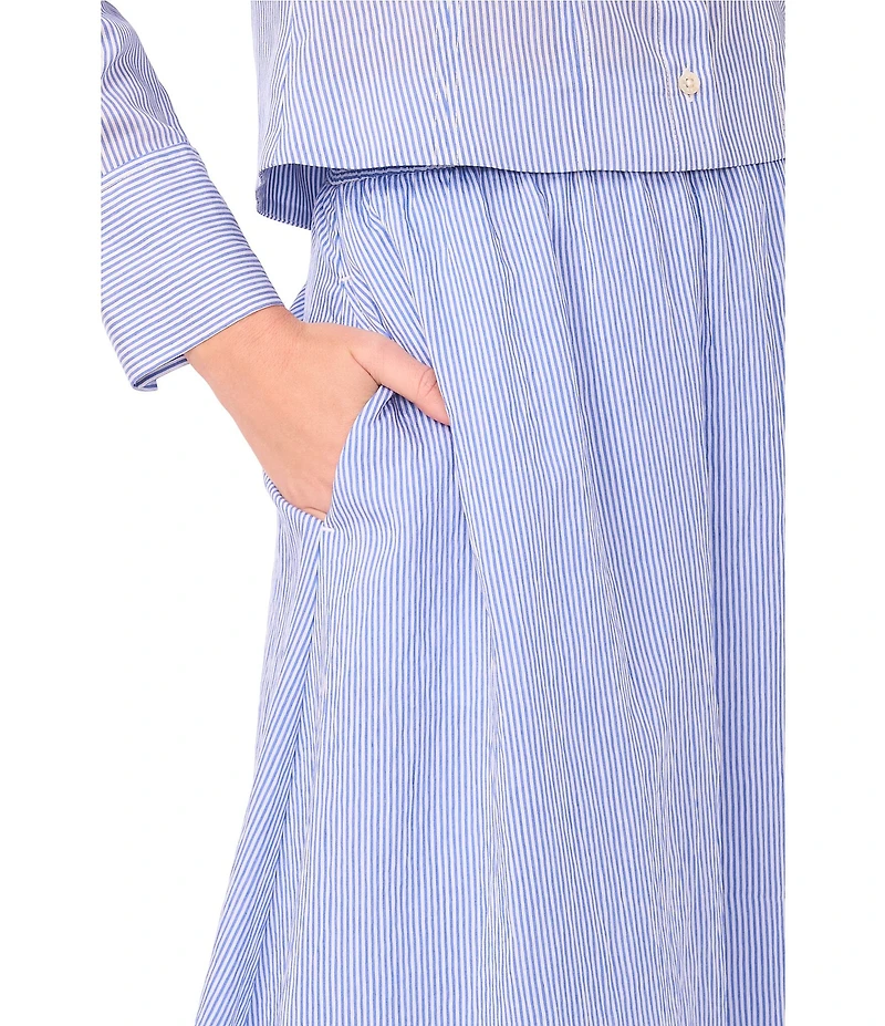 Vince Camuto Striped Maxi Flowy A-Line Coordinating Skirt