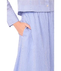 Vince Camuto Striped Maxi Flowy A-Line Coordinating Skirt