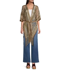 Vince Camuto Striped Metallic Shine Topper