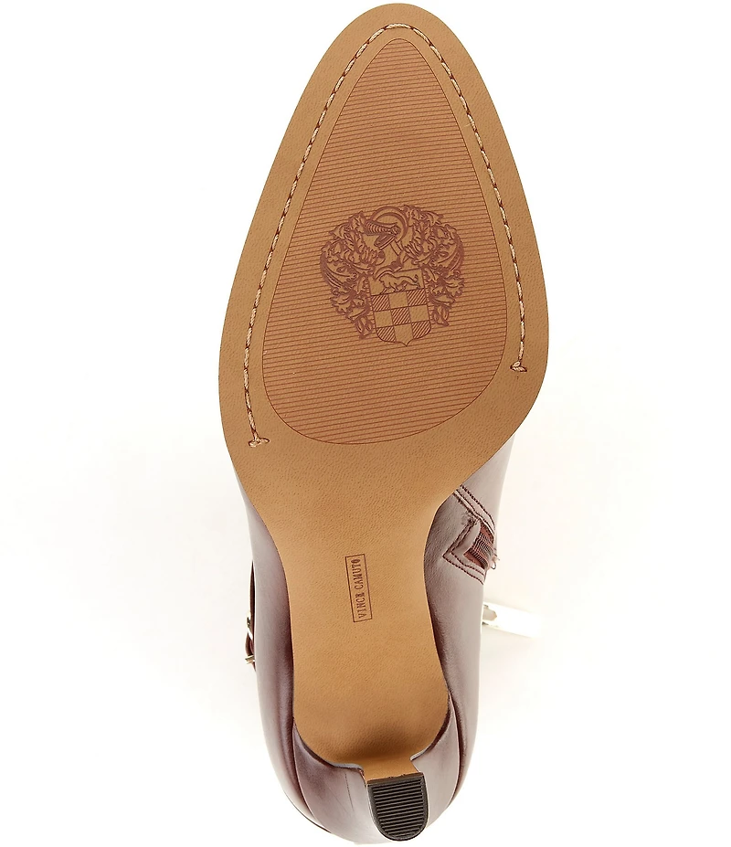 Vince Camuto Sybilla Leather Buckle Detail Booties