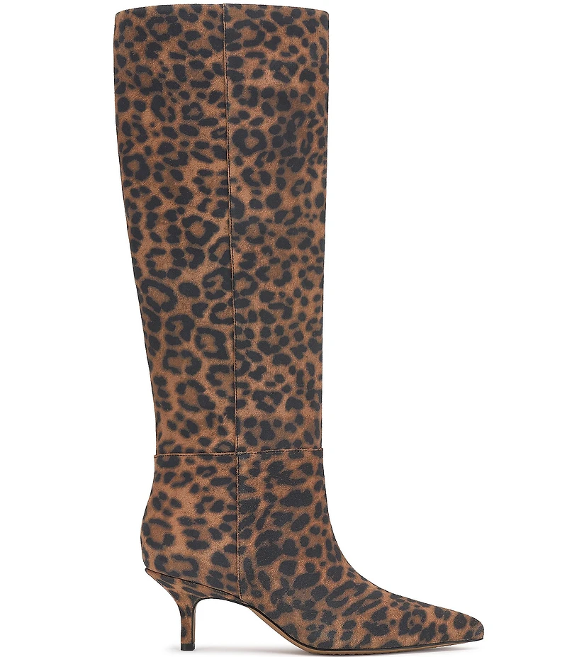 Vince Camuto Tansie Leopard Print Suede Knee High Boots