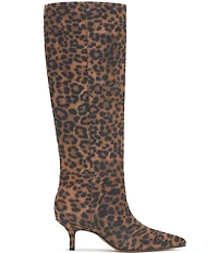 Vince Camuto Tansie Leopard Print Suede Knee High Boots