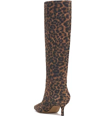 Vince Camuto Tansie Leopard Print Suede Knee High Boots