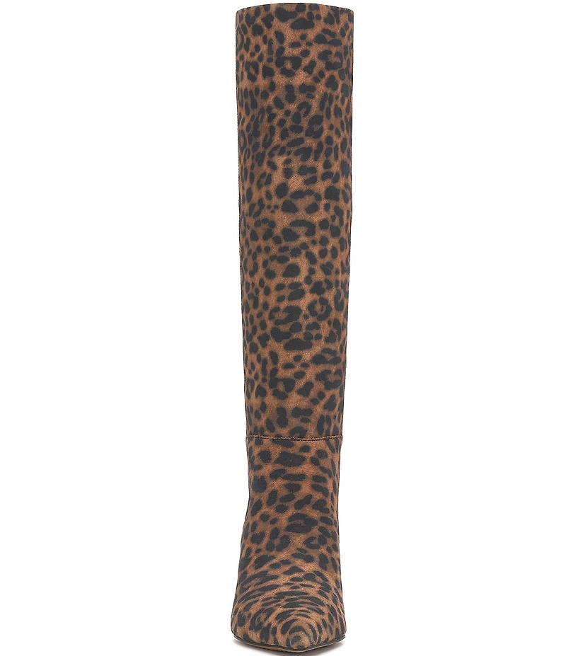 Vince Camuto Tansie Leopard Print Suede Knee High Boots