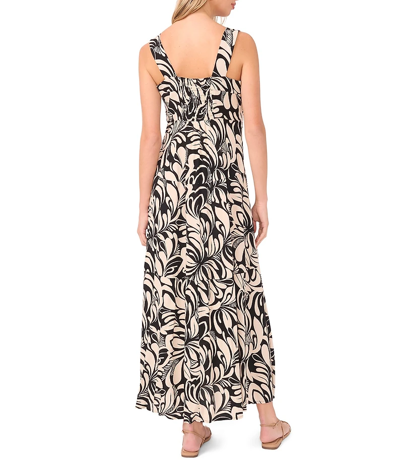 Vince Camuto Thick Strap Square Neck Maxi Dress