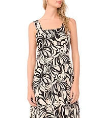 Vince Camuto Thick Strap Square Neck Maxi Dress