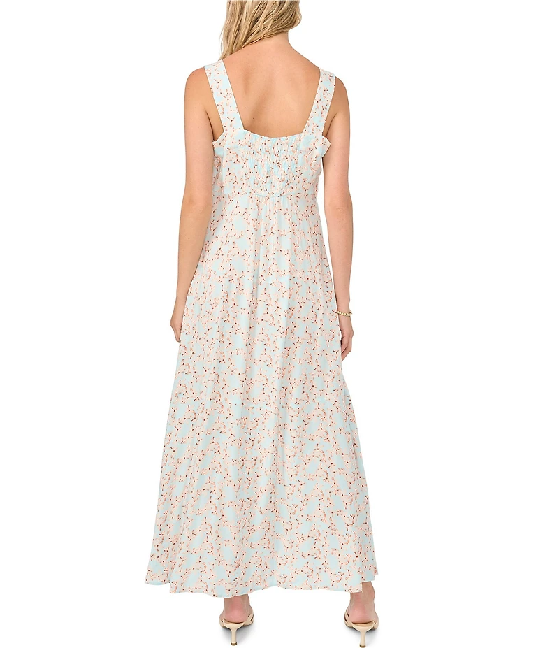 Vince Camuto Thick Strap Square Neck Maxi Dress