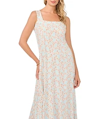 Vince Camuto Thick Strap Square Neck Maxi Dress