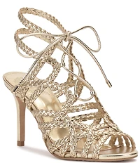 Vince Camuto Tilly Braided Metallic Caged Lace Up Dress Sandals