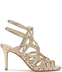 Vince Camuto Tilly Braided Metallic Caged Lace Up Dress Sandals