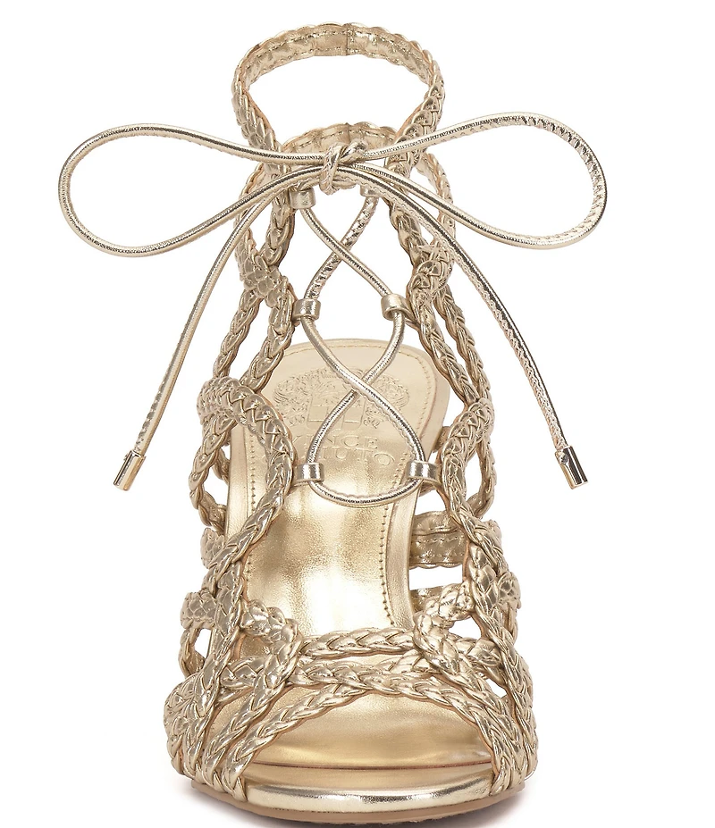 Vince Camuto Tilly Braided Metallic Caged Lace Up Dress Sandals