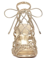 Vince Camuto Tilly Braided Metallic Caged Lace Up Dress Sandals