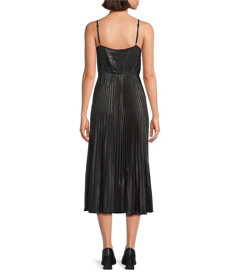 Vince Camuto Turtleneck Long Sleeve Twofer Slip Midi Dress