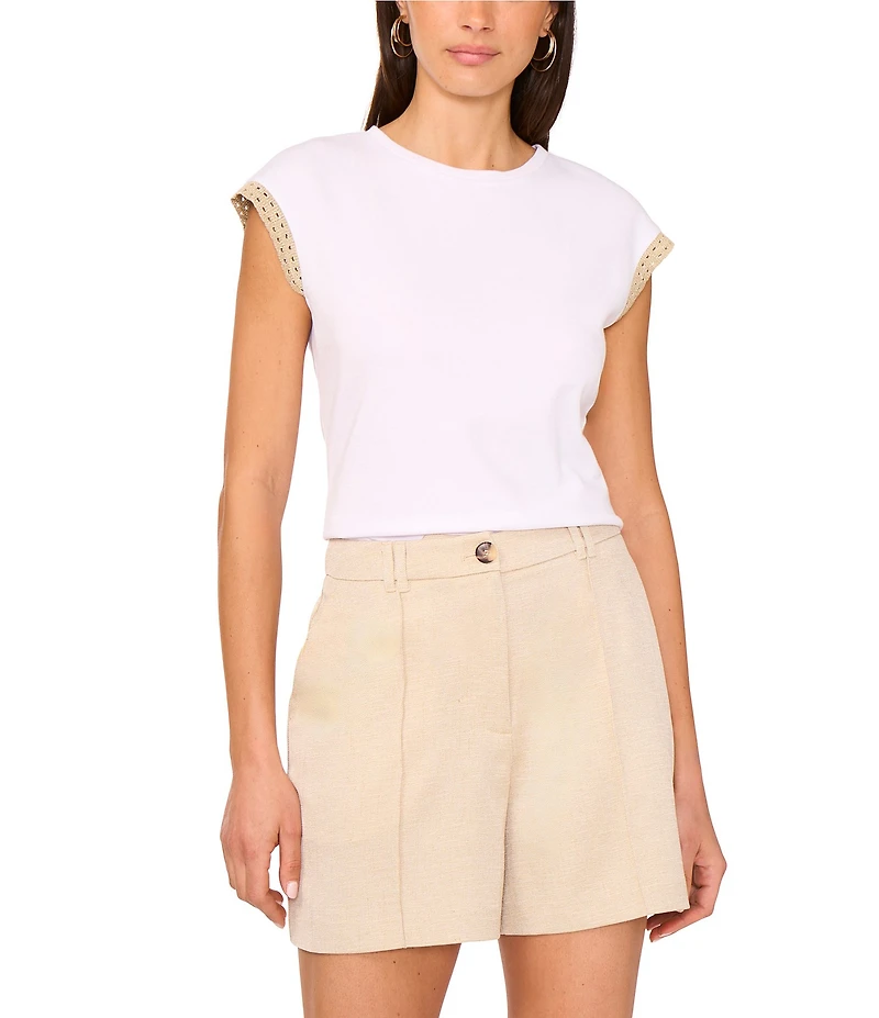 Vince Camuto Twill Pleated Shorts