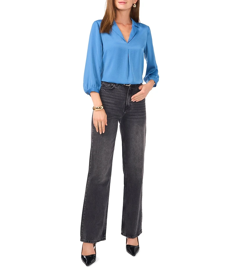 Vince Camuto V Neck 3/4 Sleeve Blouse