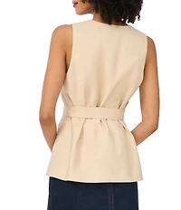 Vince Camuto V-Neck Sleeveless Belted Wrap Vest