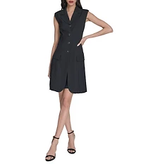 Vince Camuto V-Neck Sleeveless Vest Dress