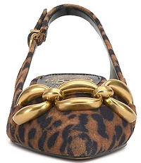 Vince Camuto Valiey Leopard Print Suede Chain Link Hardware Slingback Pumps