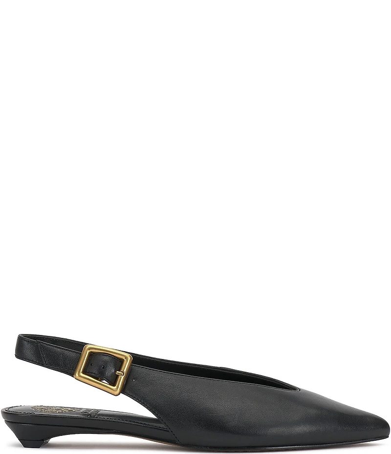 Vince Camuto Valther Leather Kitten Heel Slingback Flats