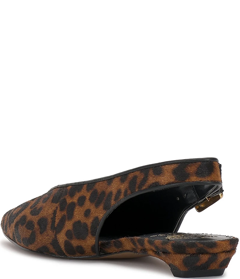 Vince Camuto Valther Leopard Print Haircalf Kitten Heel Slingback Flats