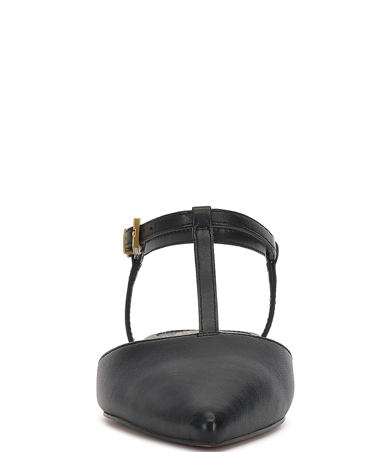 Vince Camuto Varena Leather T-Strap Flats