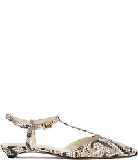 Vince Camuto Varena Snake Print T-Strap Flats