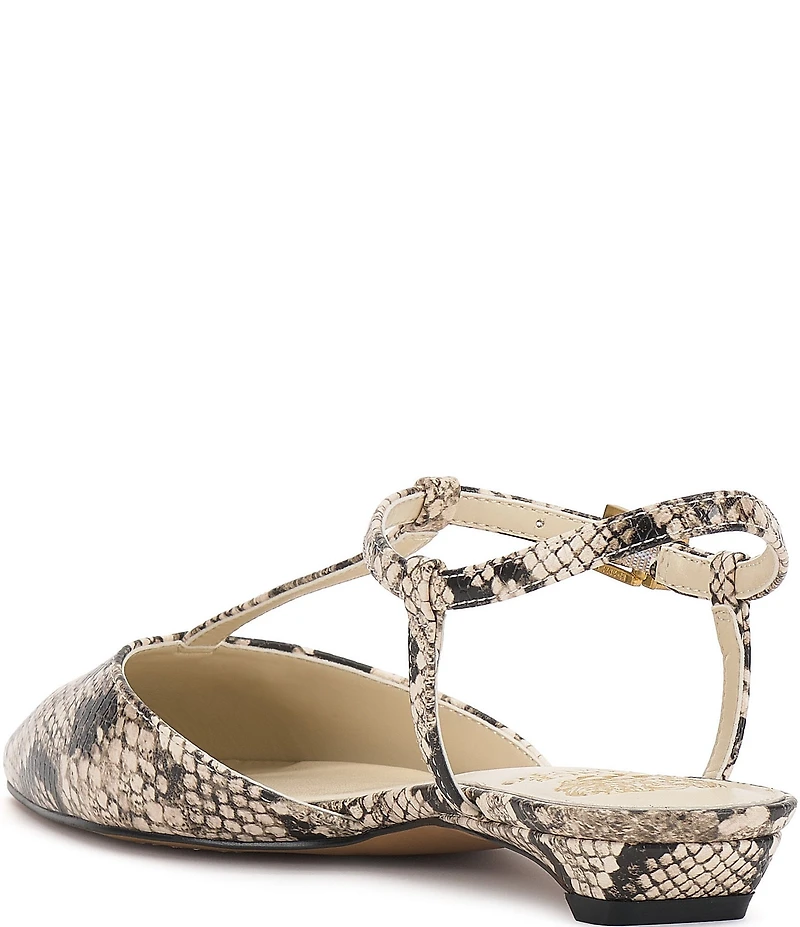 Vince Camuto Varena Snake Print T-Strap Flats