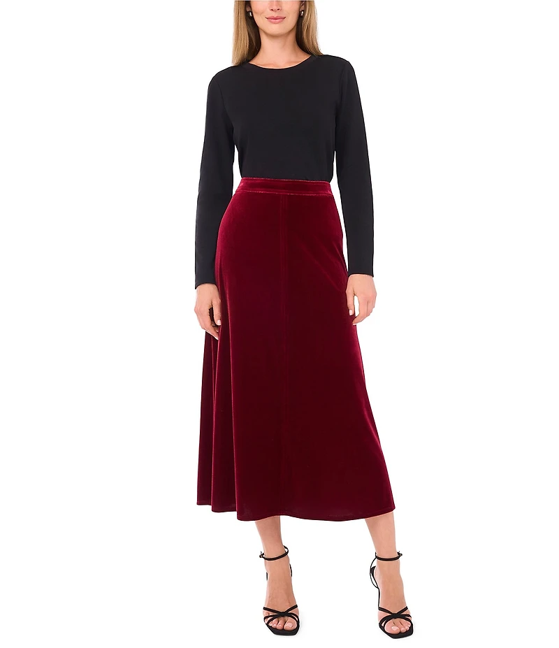 Vince Camuto Velvet Maxi A-Line Skirt
