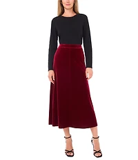 Vince Camuto Velvet Maxi A-Line Skirt