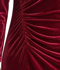 Vince Camuto Velvet Round Neck Long Sleeve Midi Sheath Dress