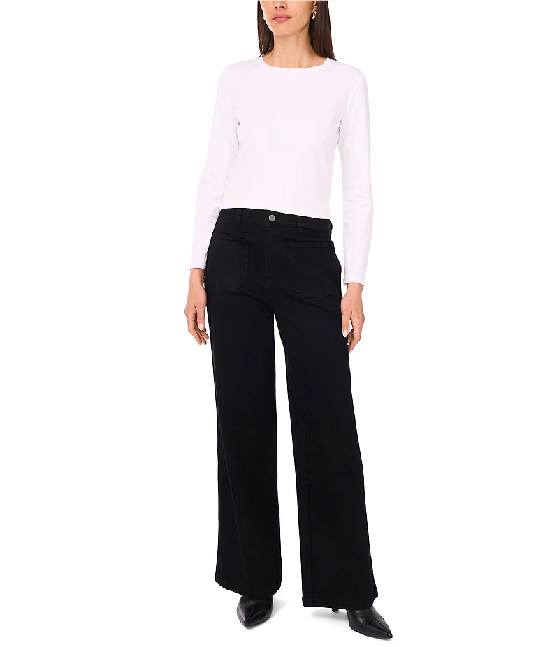 Vince Camuto Wide Leg Patch Pocket Jeans