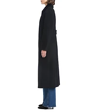 Vince Camuto Wool Banana Stand Collar Long Sleeve Single Breasted Coat