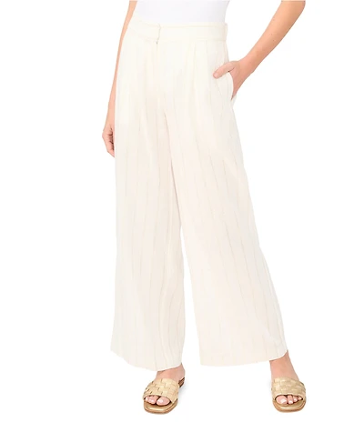 Vince Camuto Woven Pleated Full-Length Pants