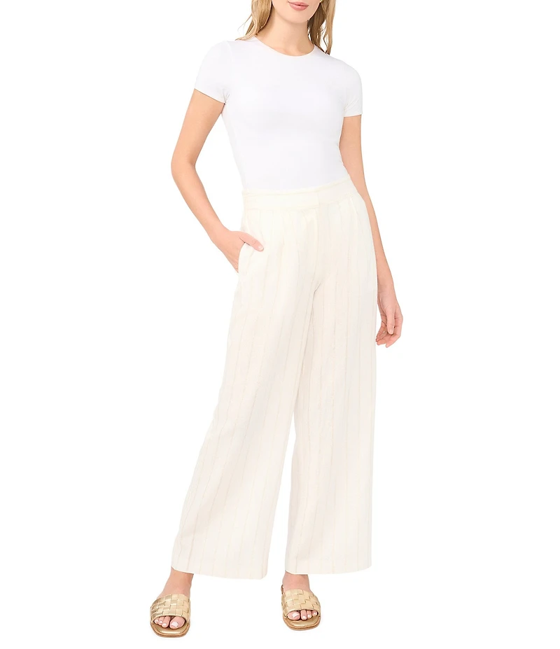 Vince Camuto Woven Pleated Full-Length Pants