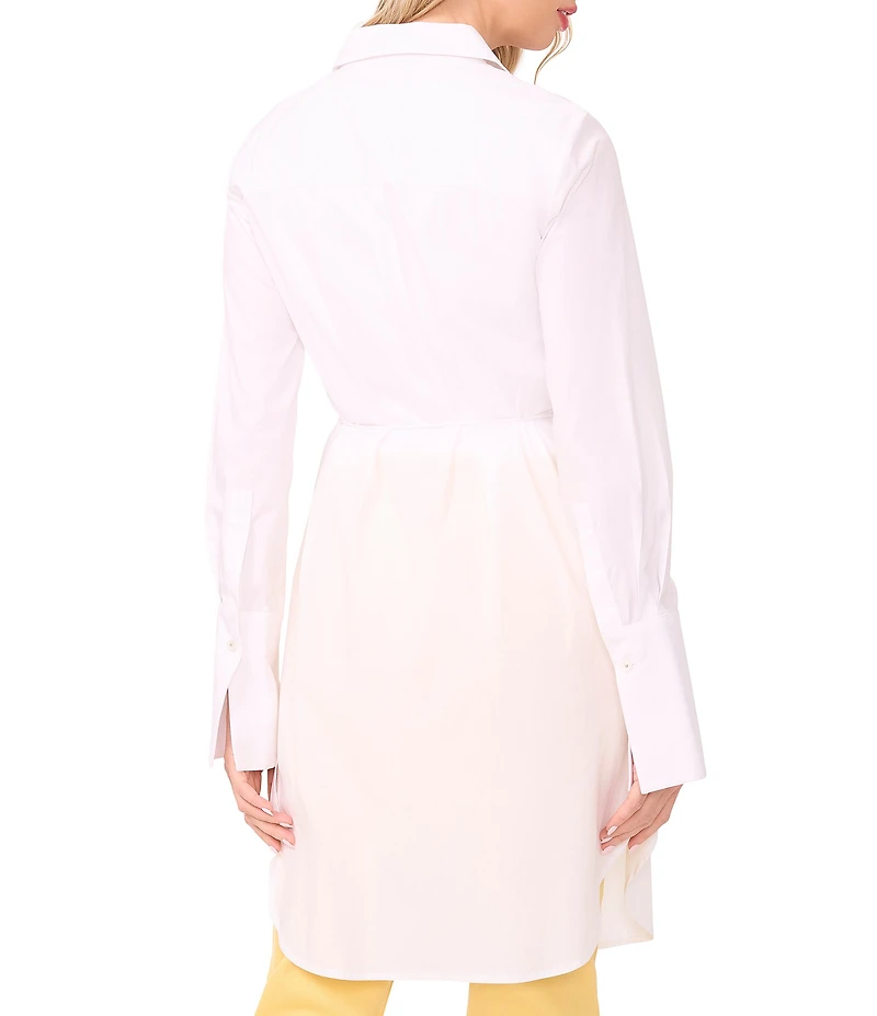 Vince Camuto Woven Point Collar Long Sleeve Button Front Blouse