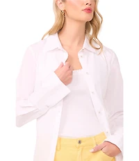 Vince Camuto Woven Point Collar Long Sleeve Button Front Blouse