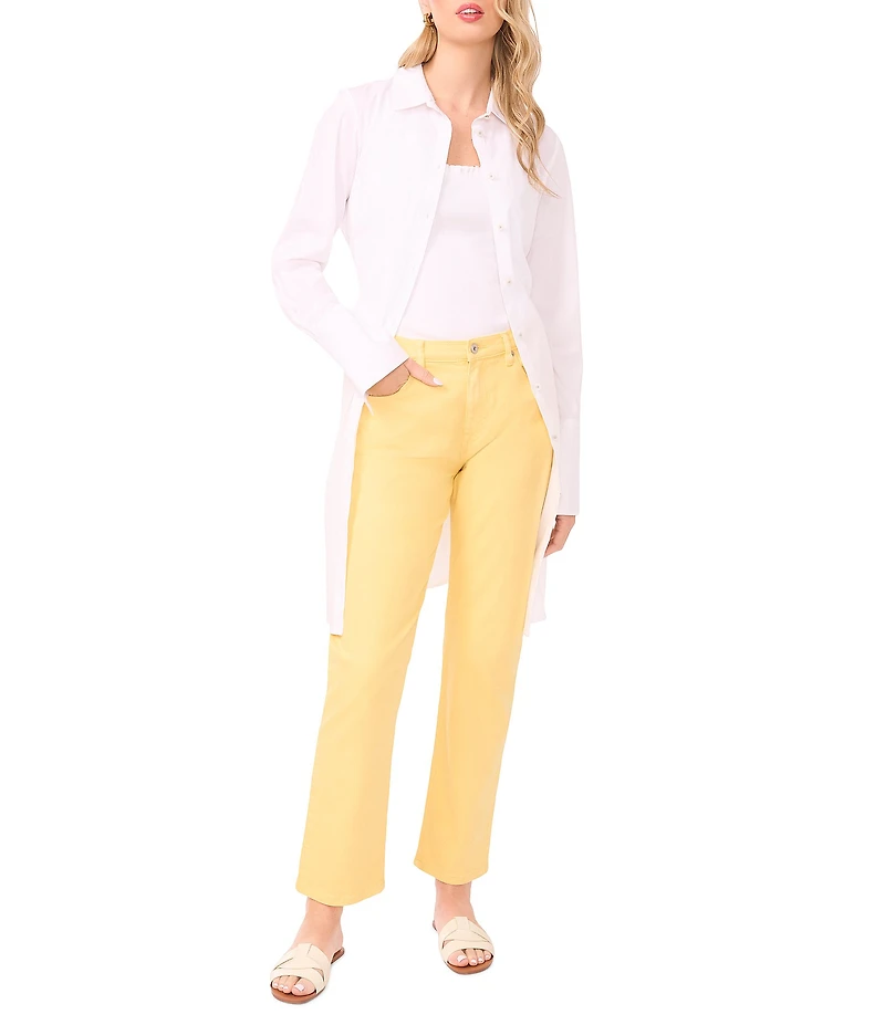 Vince Camuto Woven Point Collar Long Sleeve Button Front Blouse