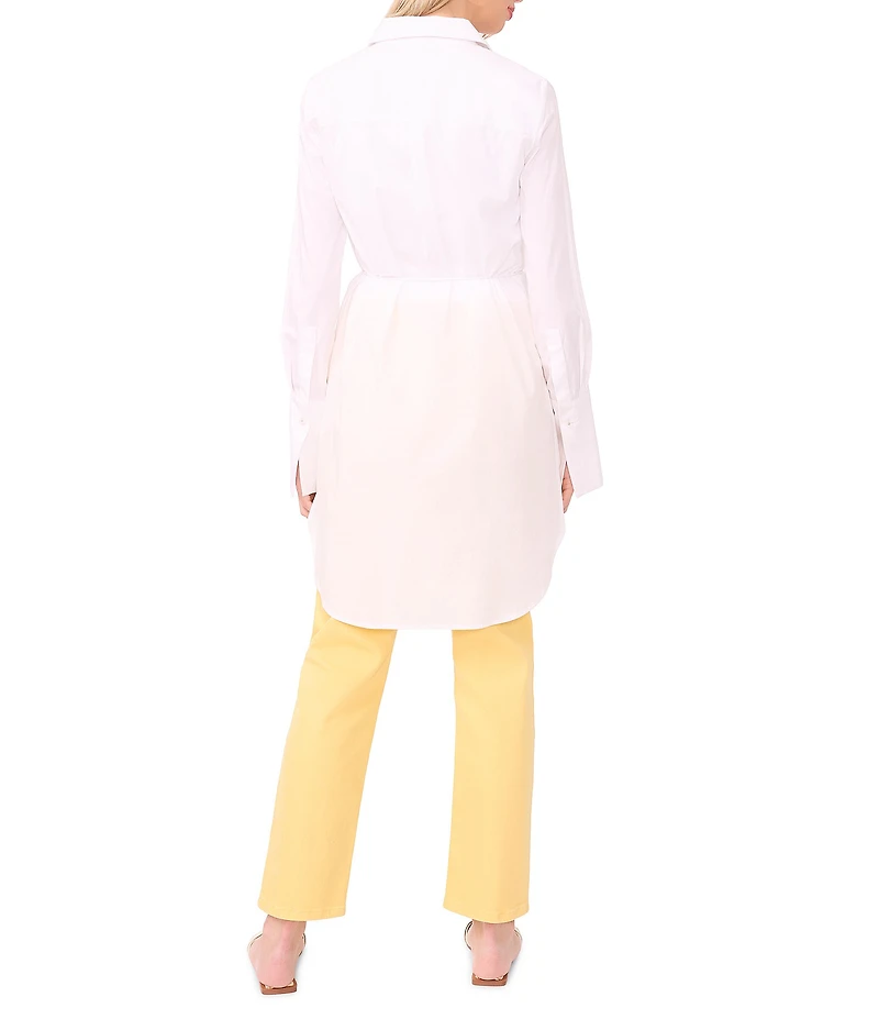 Vince Camuto Woven Point Collar Long Sleeve Button Front Blouse