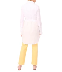 Vince Camuto Woven Point Collar Long Sleeve Button Front Blouse