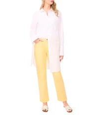 Vince Camuto Woven Point Collar Long Sleeve Button Front Blouse