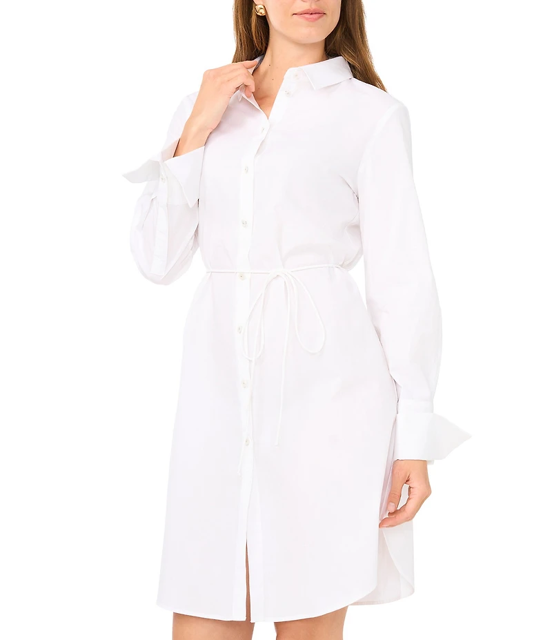 Vince Camuto Woven Point Collar Long Sleeve Button Front Blouse