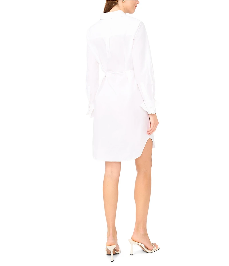 Vince Camuto Woven Point Collar Long Sleeve Button Front Blouse