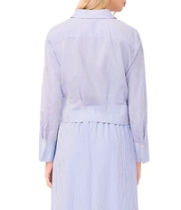 Vince Camuto Woven Point Collar Long Sleeve Coordinating Top