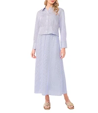 Vince Camuto Woven Point Collar Long Sleeve Coordinating Top